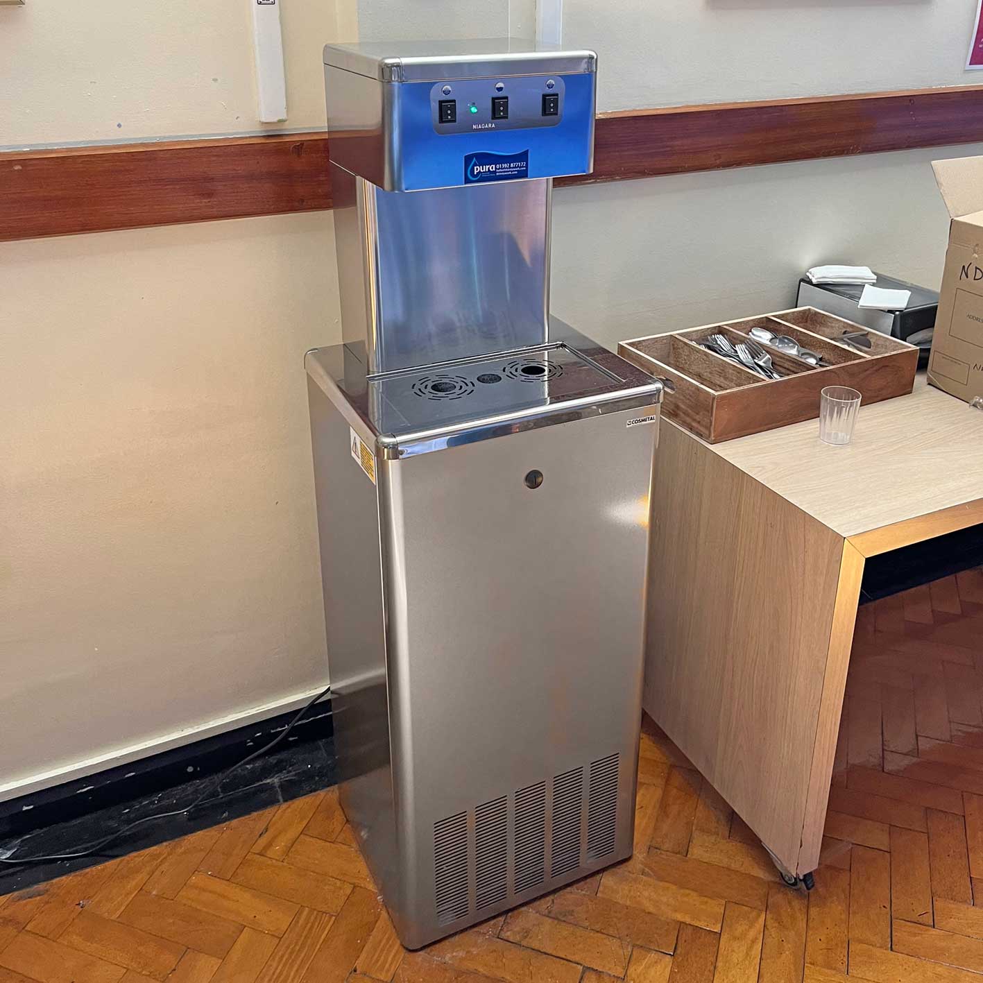 Floor standing Niagara Water Bottling System in College Canteen