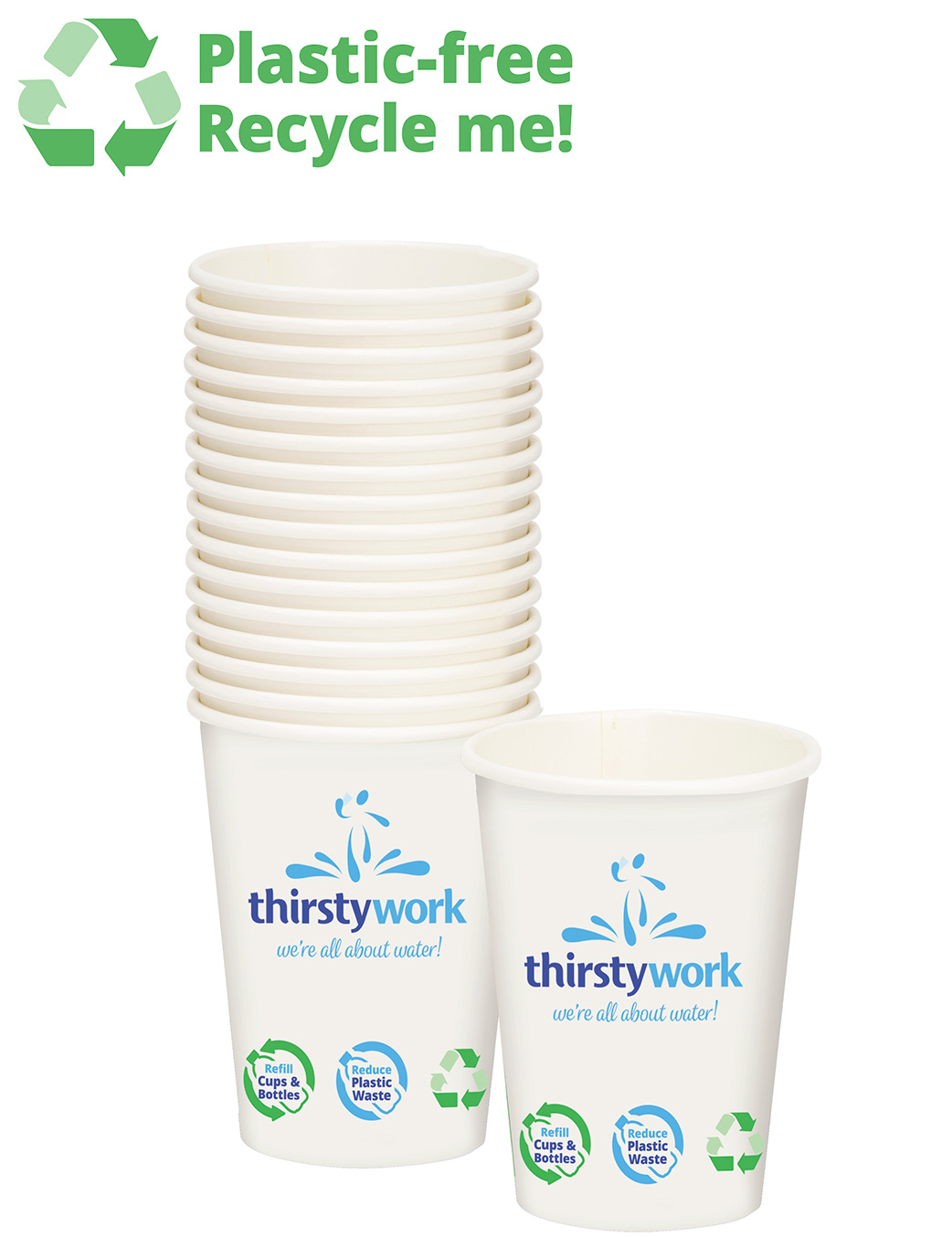 Recyclable Plastic Free Paper Water Cooler Cups
