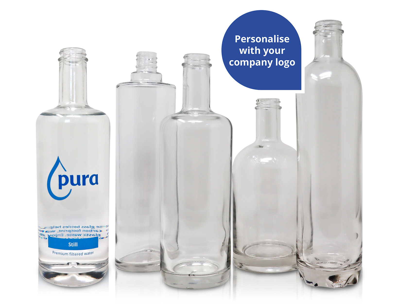 Personalised Hospitality Glass Water Bottles