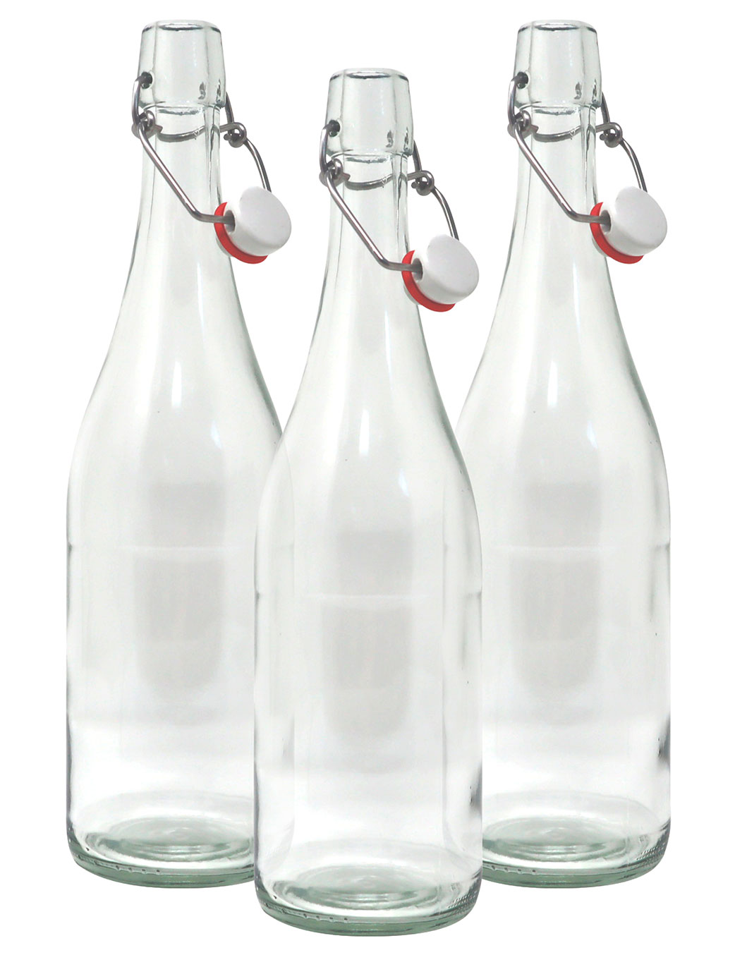 pura personalised 750ml flip top glass bottles